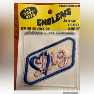 Emblems Patch 'The Show Offs' vintage 70s name Liz